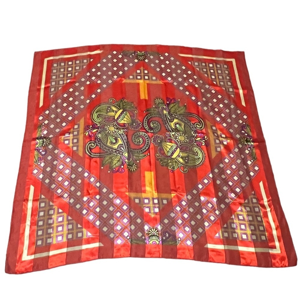 Unbranded Floral Muti Geometric Paisley Square Scarf